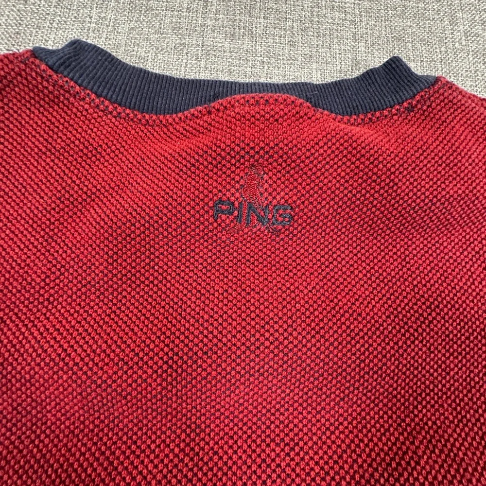 Vintage Fresno State Ping Sweatshirt Mens Large Red Made in USA Waffle Knit Boxy